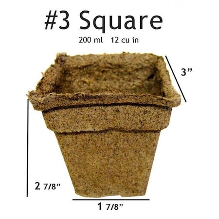 Cowpots CowPots No 3 Square Pot - 24 pots #3 Sq (24)